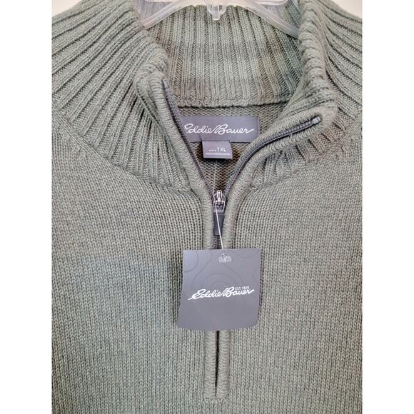 Eddie Bauer New with Tags 1/4 Zip Sweater Men's XL Tall Long Sleeve Pullover - Picture 3 of 7